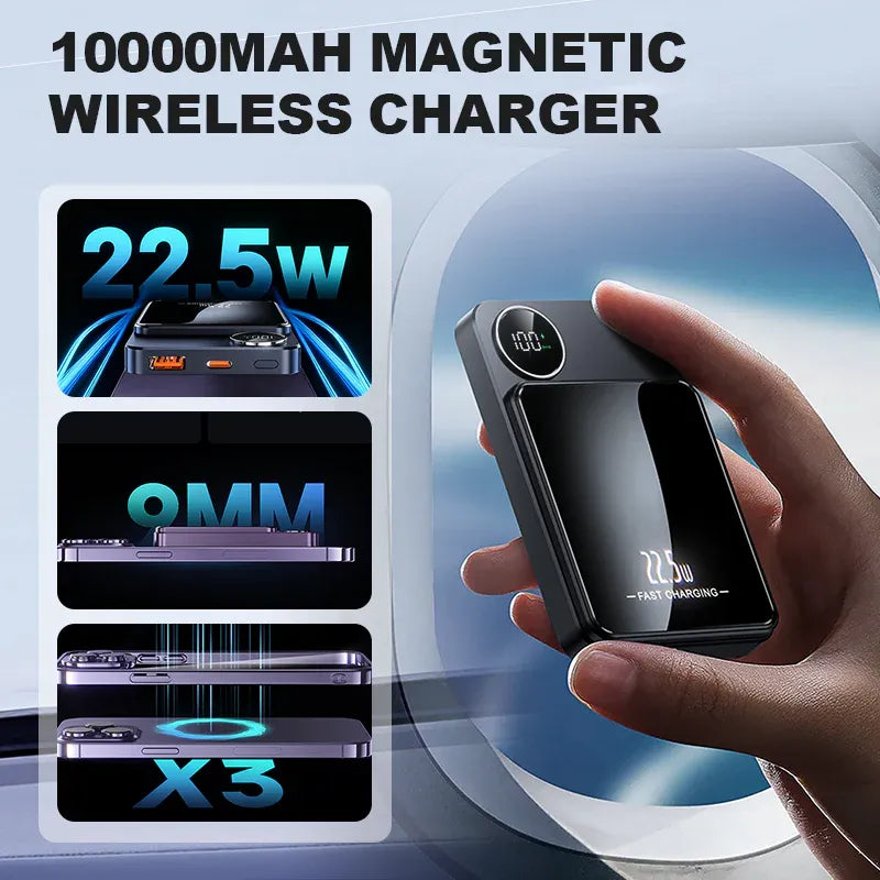 🔋⚡ New iPhone 18 Ready! | 10,000mAh Magnetic Power Bank | 22.5W Wired + 15W Wireless Fast Charging | Travel Essential 🧲✨