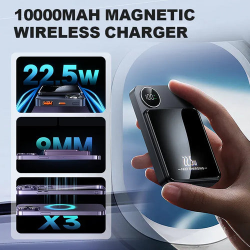 🔋⚡ New iPhone 18 Ready! | 10,000mAh Magnetic Power Bank | 22.5W Wired + 15W Wireless Fast Charging | Travel Essential 🧲✨