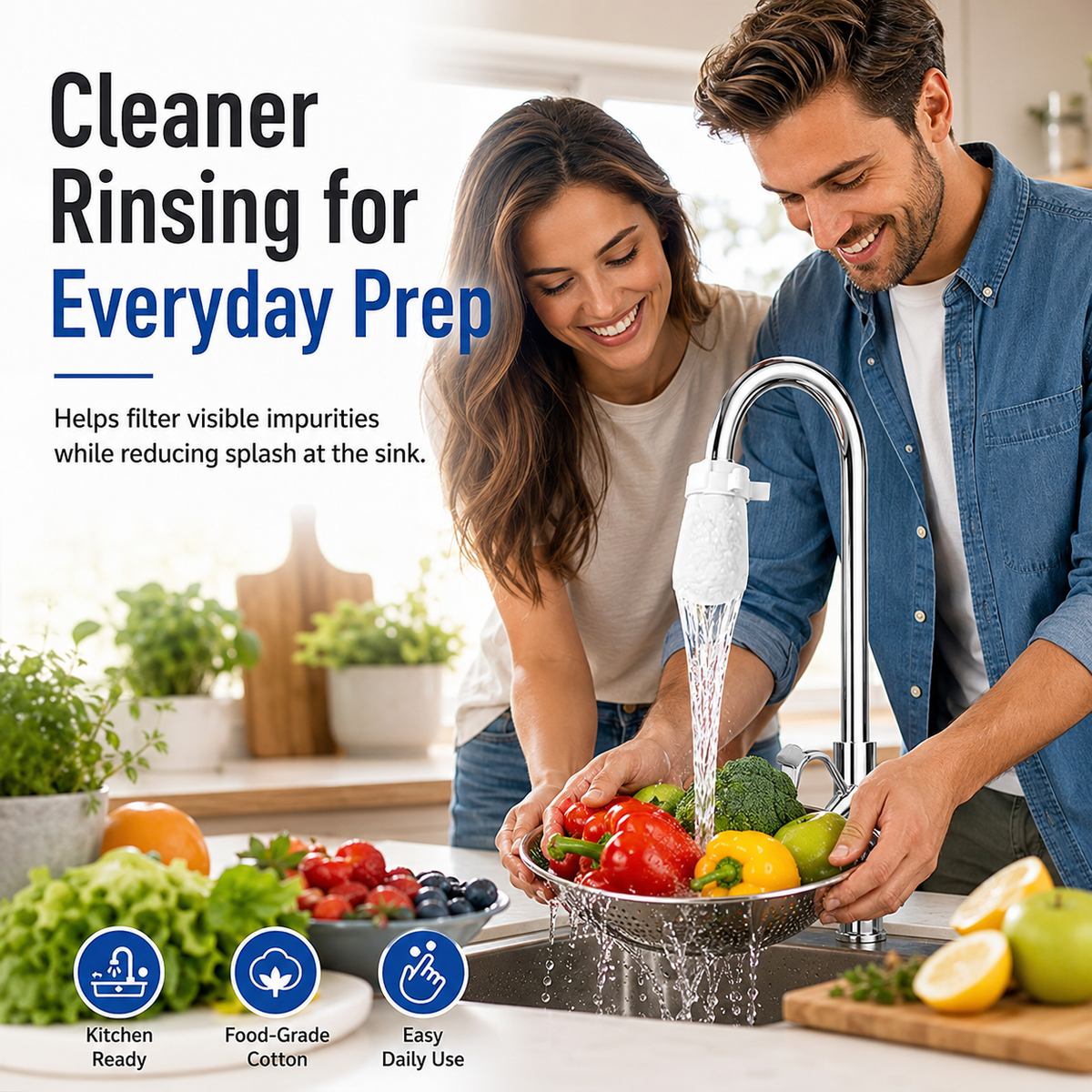 🚰 100 Pack Faucet Filter Cotton Bags – Cleaner Water, Less Splash, No Tools Needed