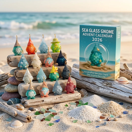 🌊🧝‍♂️ Sea Glass Gnome Advent Calendar 2026 | 24 Coastal Gnome Charms for Christmas Countdown, Tree Decor & Holiday Gifts 🎄✨