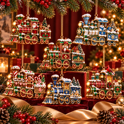 Christmas Magic Express – 6-Piece Vintage Christmas Train Ornament Collection | Santa, Snowman, Nutcracker & More