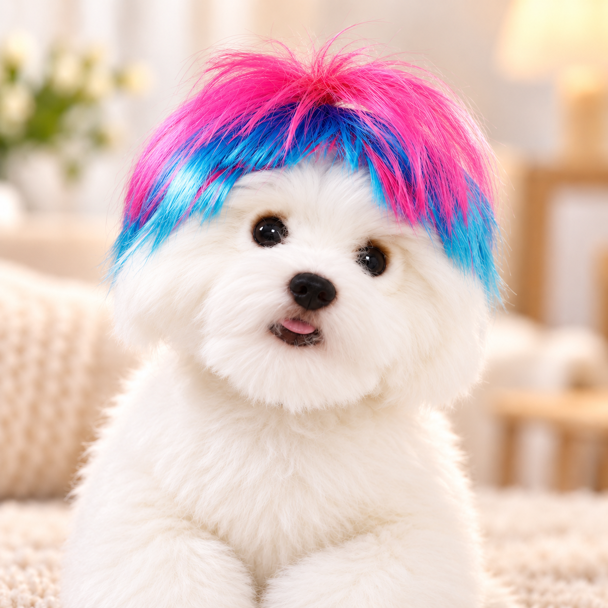 🐾 Stylish Pet Wig – Cute Bob Hairstyle for Photos, Parties & Everyday Fun