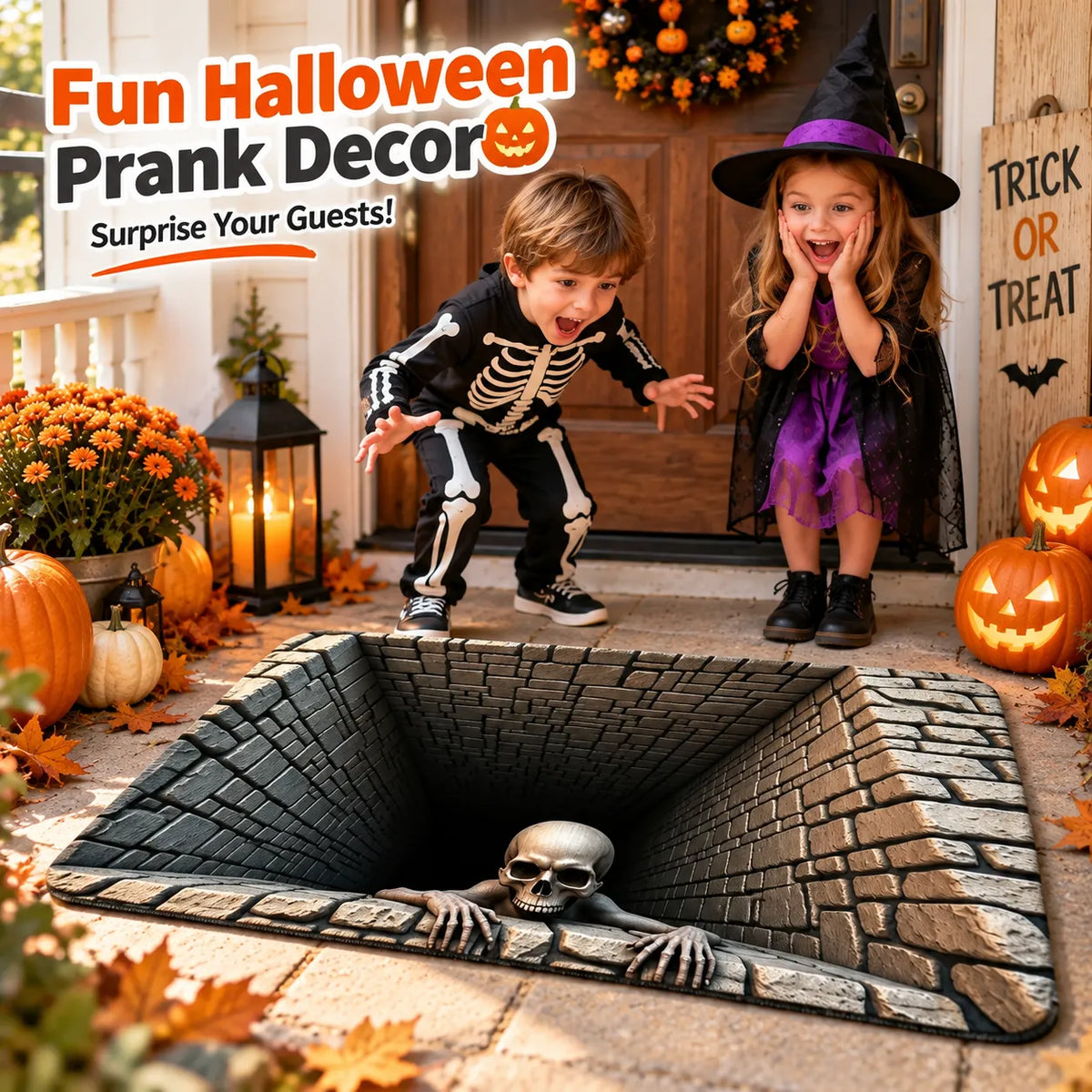 👻Spooky 3D Skull Pit Doormat