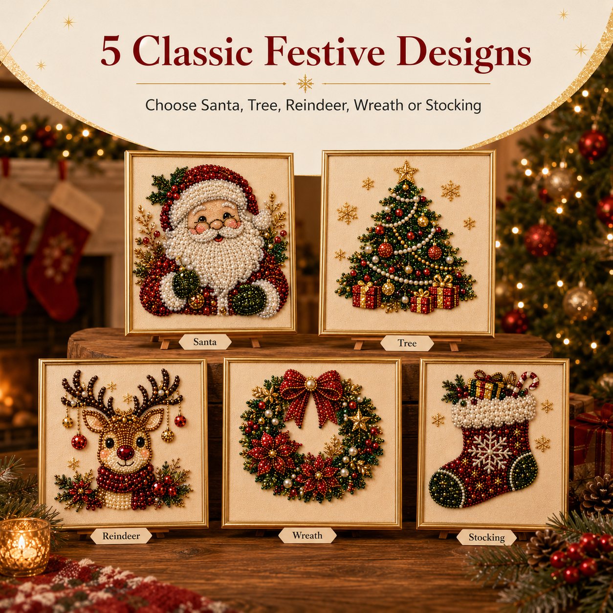 🧘Relaxing & Beginner-Friendly - 🎨💎DIY Christmas Pearl Diamond Art Kit