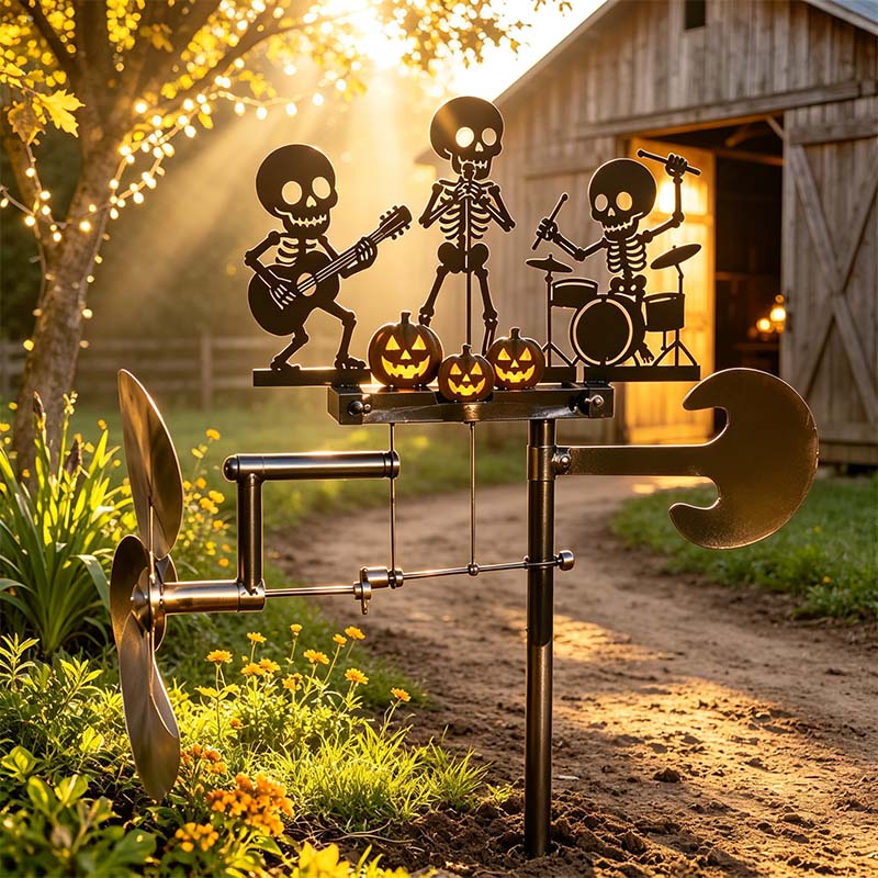 Halloween Skeleton Drummer Wind Spinner – The Ultimate Spooky Yard Decoration 🎃