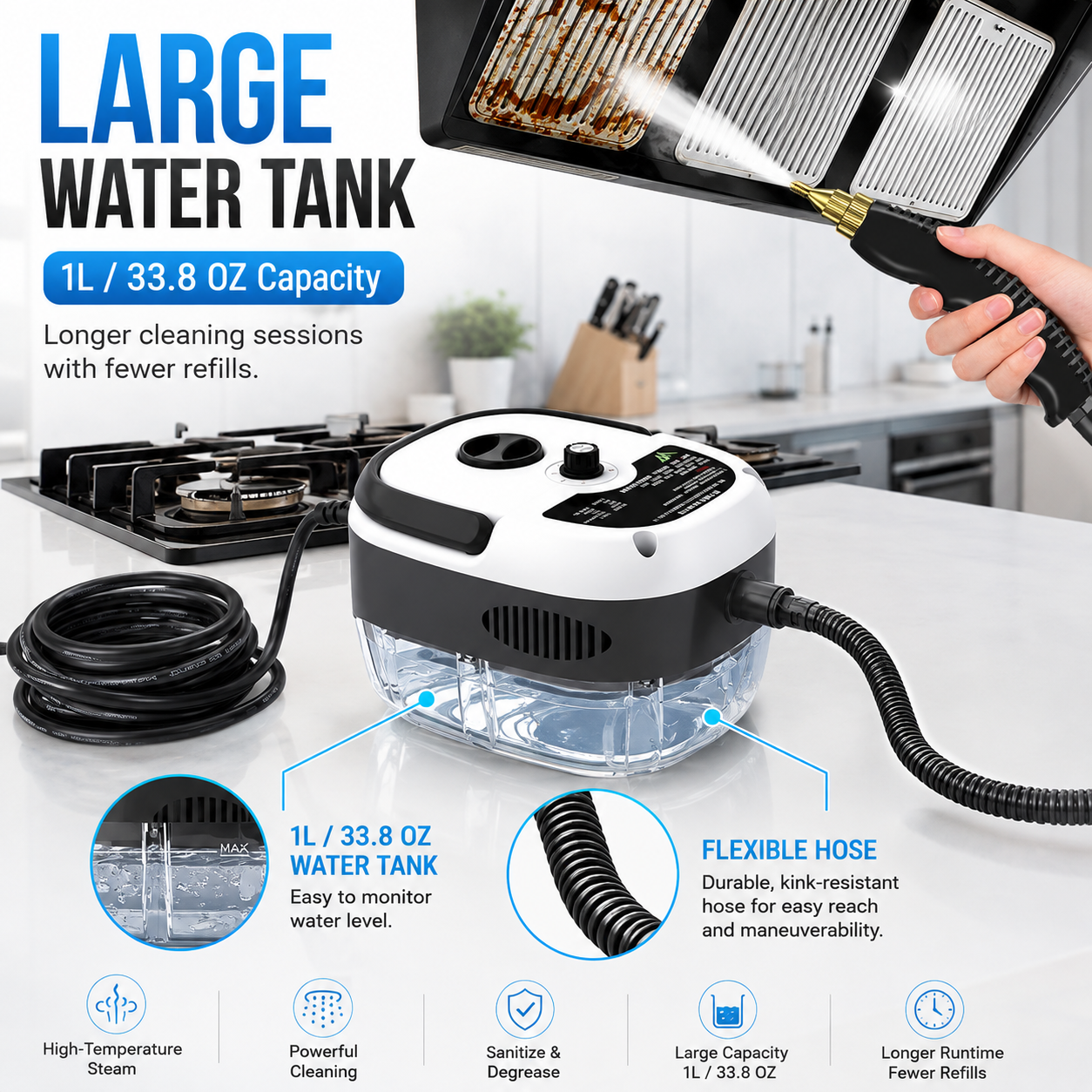 🔥 50% OFF – 2500W Handheld High-Temperature Pressurized Steam Cleaner