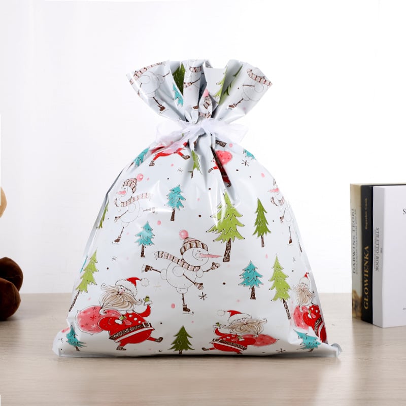🎄Novas Sacolas de Presente com Cordão de Natal🎁