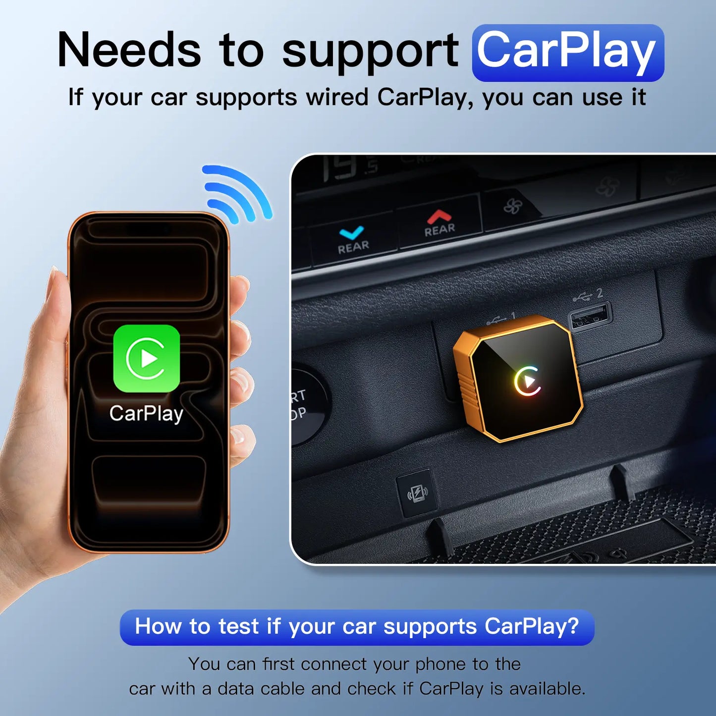 🔥Last Day 50% OFF🔥 Wireless CarPlay & Android Auto Adapter Dongle, Wired to Wi-Fi Conversion for 2016+ Factory CarPlay Cars