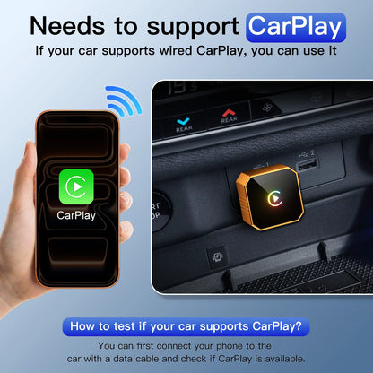 🔥Last Day 50% OFF🔥 Wireless CarPlay & Android Auto Adapter Dongle, Wired to Wi-Fi Conversion for 2016+ Factory CarPlay Cars