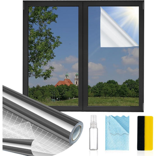 🔥LAST DAY 50% OFF✨One-Way Privacy Window Film – Static Cling Mirror Tint with Full DIY Kit