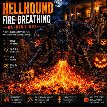 🎃 3-Headed Hellhound Halloween Light | Spooky Outdoor Yard Decoration