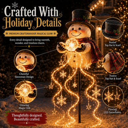 🎄 Snowman Magic Fountain – Magical LED Snowflake Christmas Garden Decoration ❄️✨