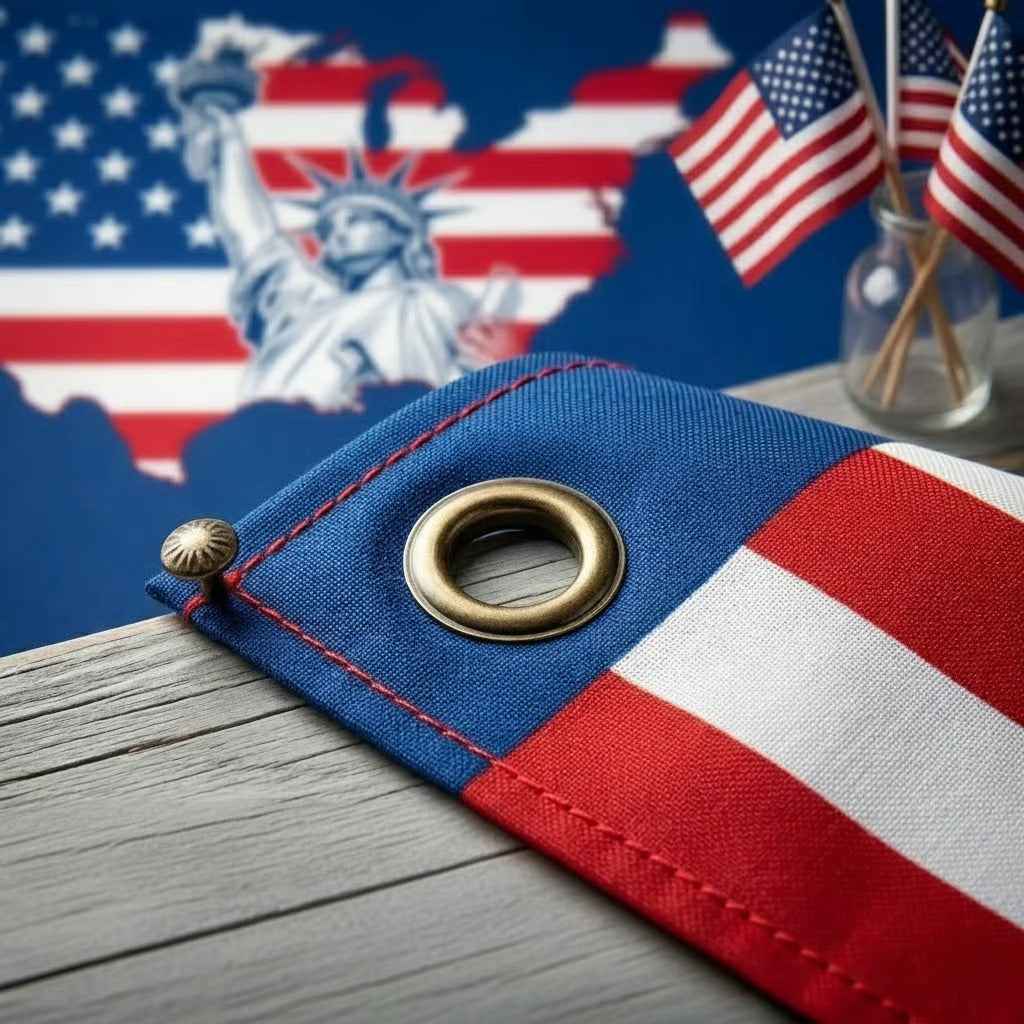 America 250 Patriotic Fan Banner for Porch & Railing Decor