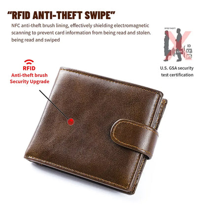💼Top-Grain Leather Wallet for Men & Women – Bi-Fold / Tri-Fold with Coin Pocket & Multiple Card Slots