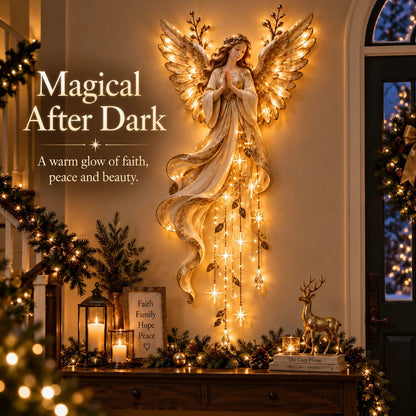 ✨ Last Day – 50% Off!✨👼 Heavenly Angel Wings Nativity Light✨ – Lighted Christmas Wall Decor ✈️