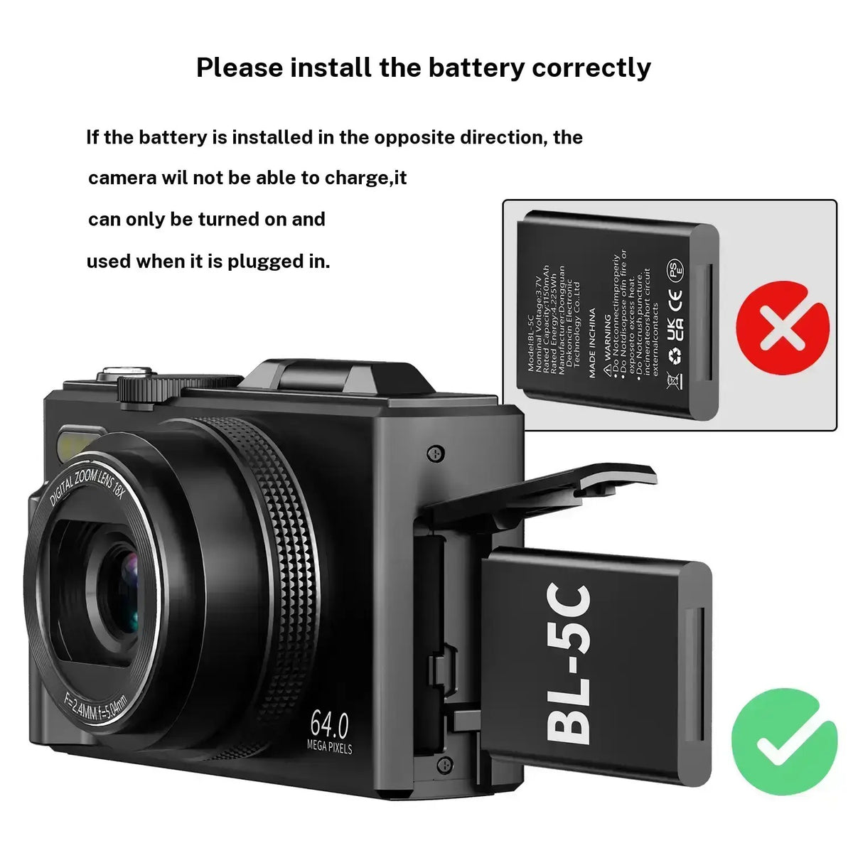 4K Flip Screen Digital Camera – 64MP, Wi-Fi & 18X Zoom