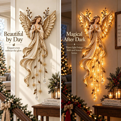 ✨ Last Day – 50% Off!✨👼 Heavenly Angel Wings Nativity Light✨ – Lighted Christmas Wall Decor ✈️