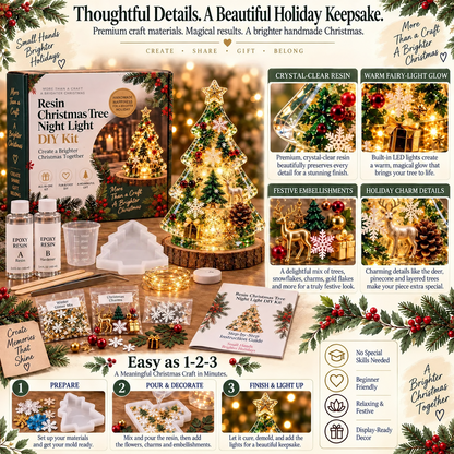 🎄 DIY Christmas Tree Night Light Kit — 💕 Step-by-Step Guide Included