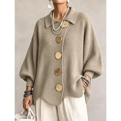Women's French-Style Oversized Knit Cardigan