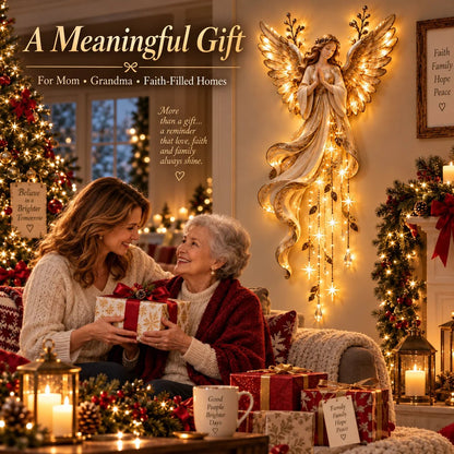 ✨ Last Day – 50% Off!✨👼 Heavenly Angel Wings Nativity Light✨ – Lighted Christmas Wall Decor ✈️