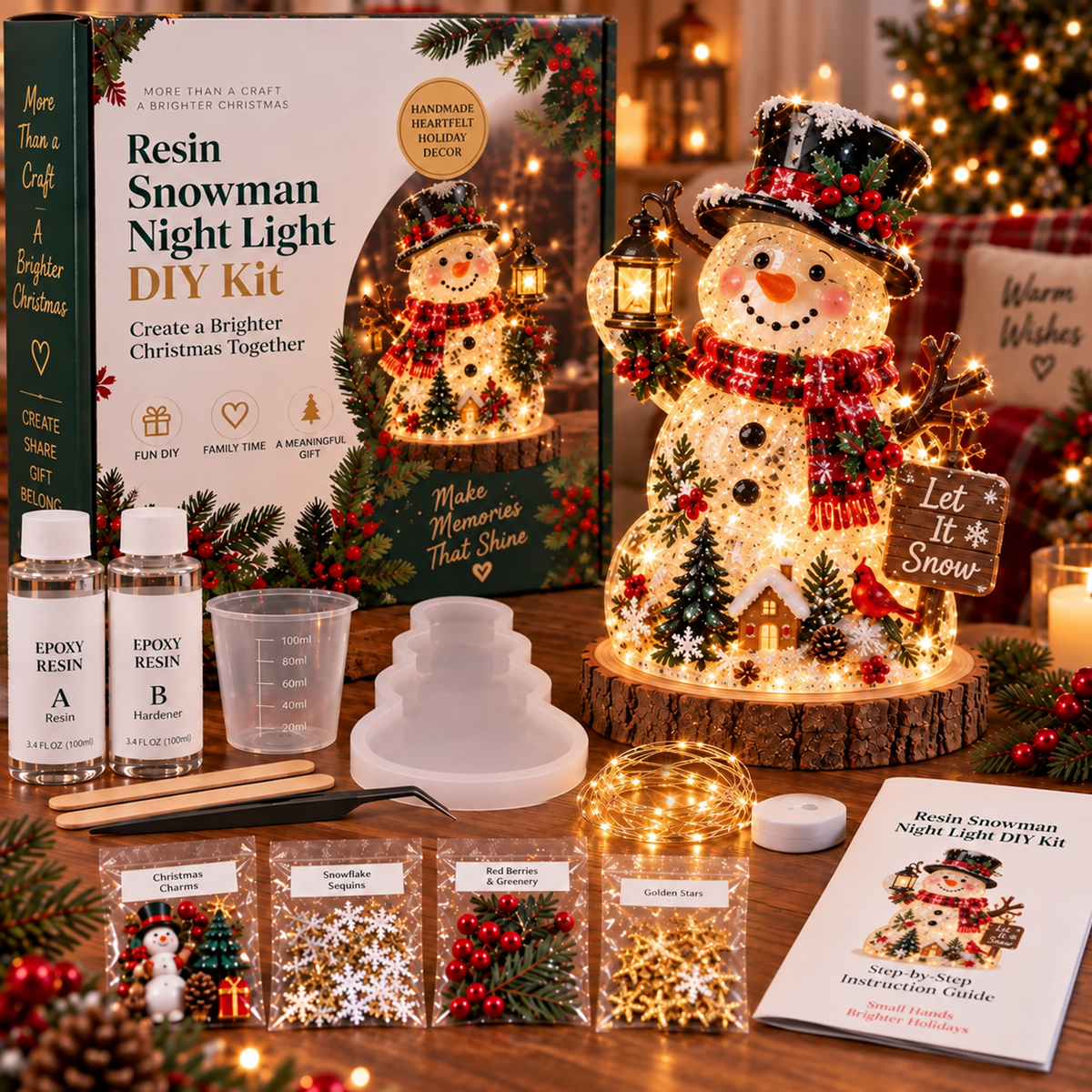 🎄 DIY Christmas Tree Night Light Kit — 💕 Step-by-Step Guide Included