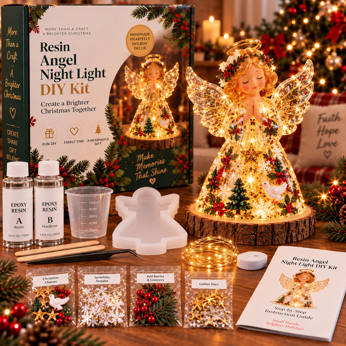 🎄 DIY Christmas Tree Night Light Kit — 💕 Step-by-Step Guide Included