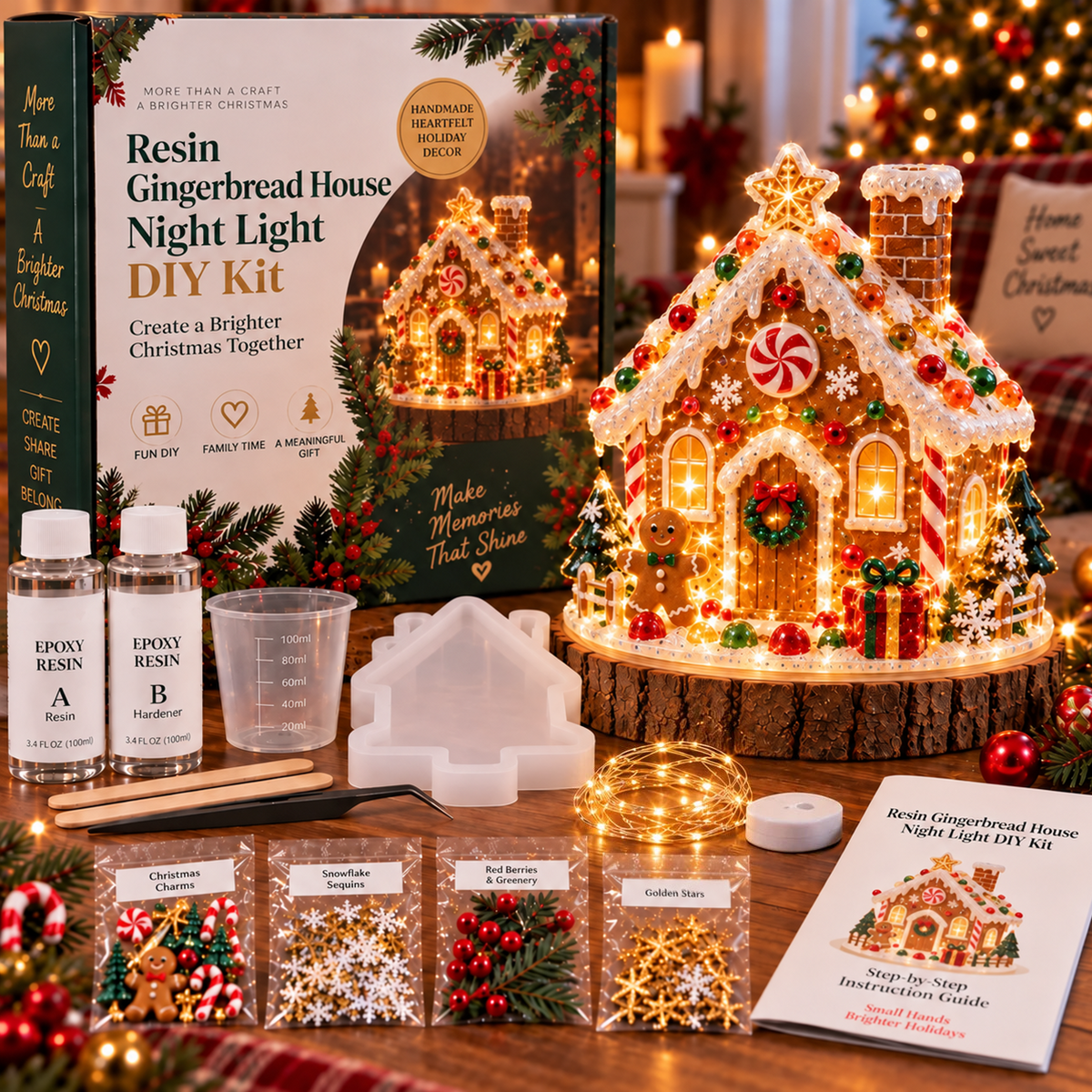 🎄 DIY Christmas Tree Night Light Kit — 💕 Step-by-Step Guide Included