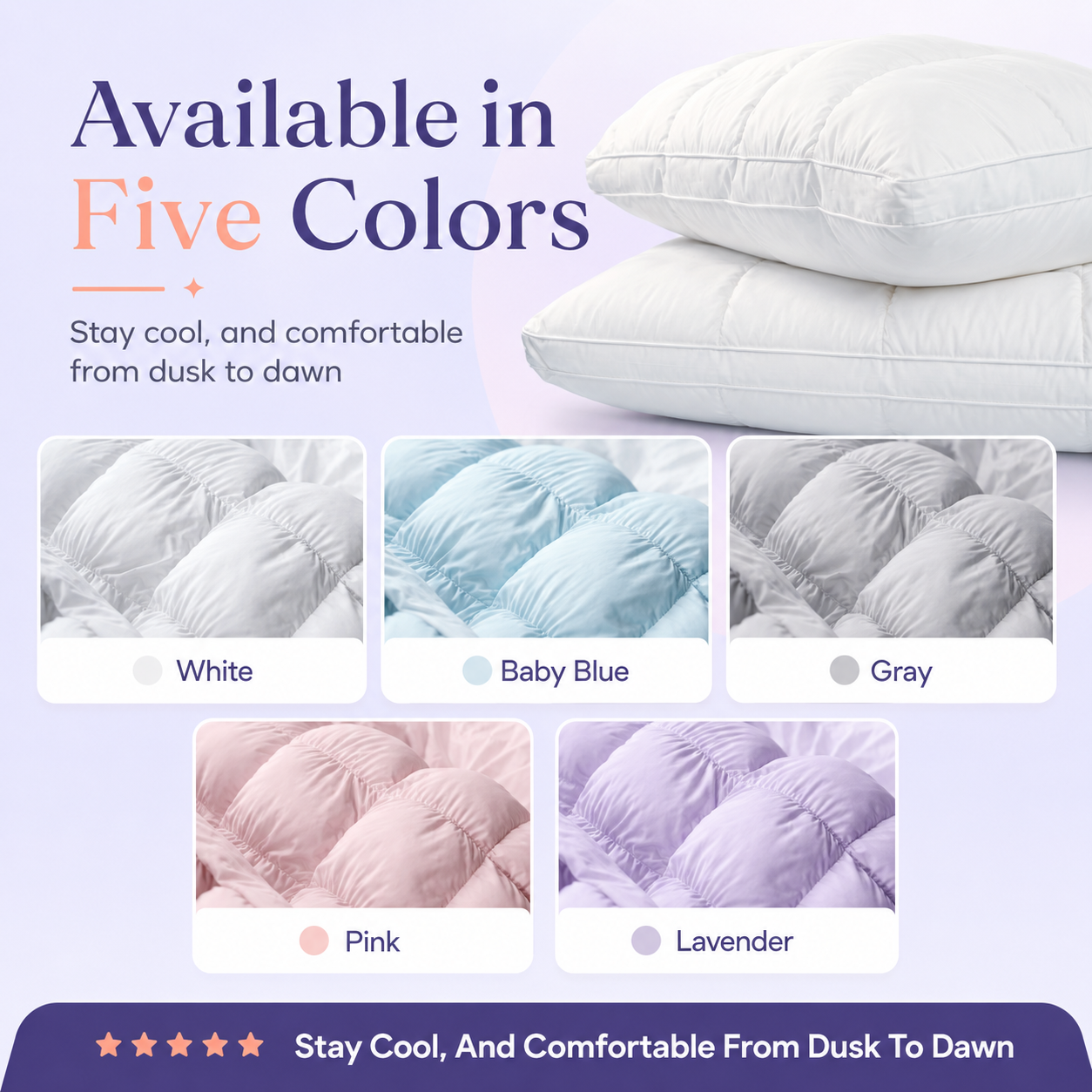 Cooling Puff Grid Pillow – Ultra Soft Ice-Silk Sleeping Pillow