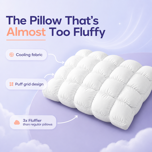 Cooling Puff Grid Pillow – Ultra Soft Ice-Silk Sleeping Pillow