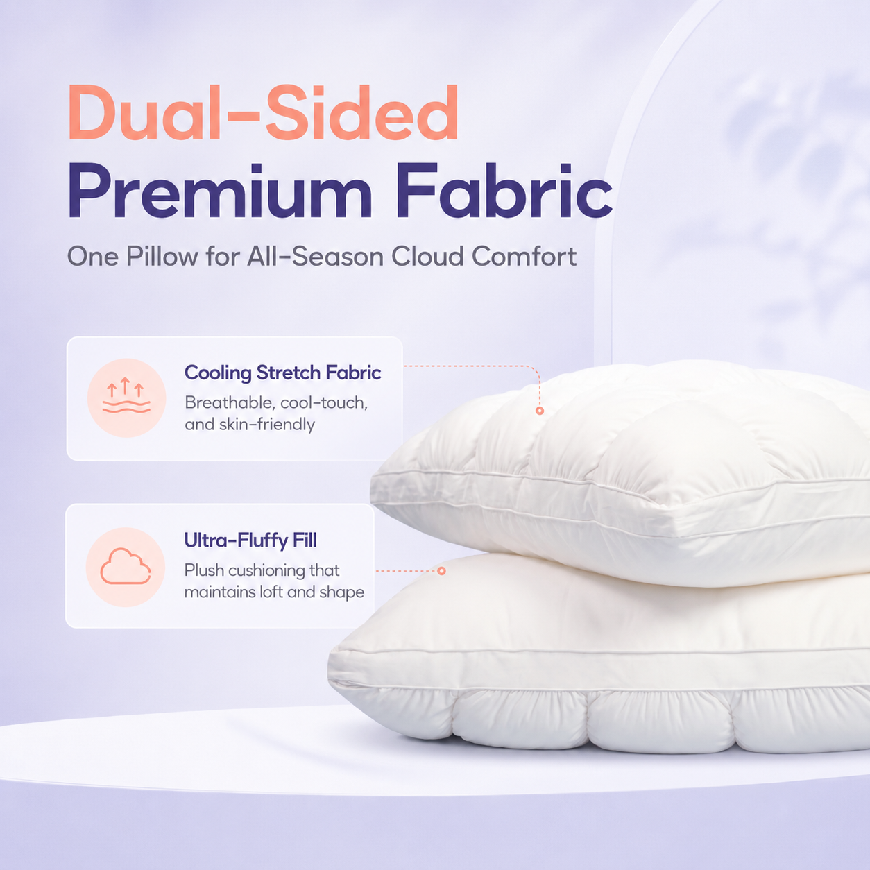 Cooling Puff Grid Pillow – Ultra Soft Ice-Silk Sleeping Pillow