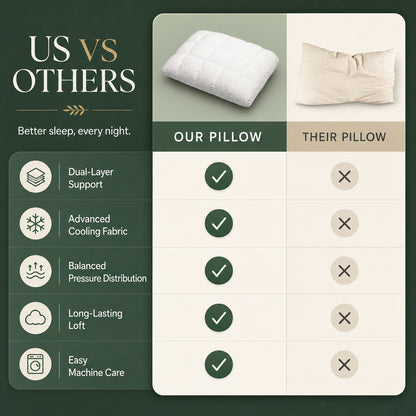 Cooling Puff Grid Pillow – Ultra Soft Ice-Silk Sleeping Pillow