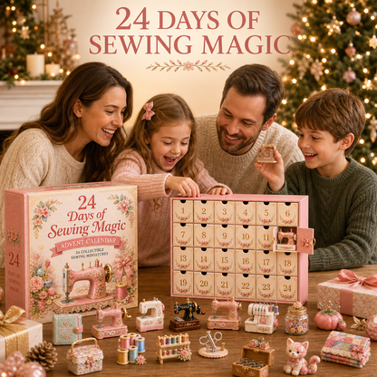 ⏳ Last Day 70% OFF – 🧵24 Days Of Sewing Magic Advent Calendar | 24 Sewing-Inspired Miniatures for Craft Lovers, Quilters & Handmade Enthusiasts 🎁