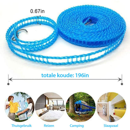 🔥Hot Sale - 50% OFF🔥 3-Pack Adjustable Windproof Clothesline with Hooks