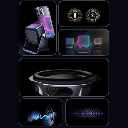 🔥LAST DAY 45% OFF🎵5-in-1 Wireless Induction Bluetooth Speaker with Adjustable Phone Stand