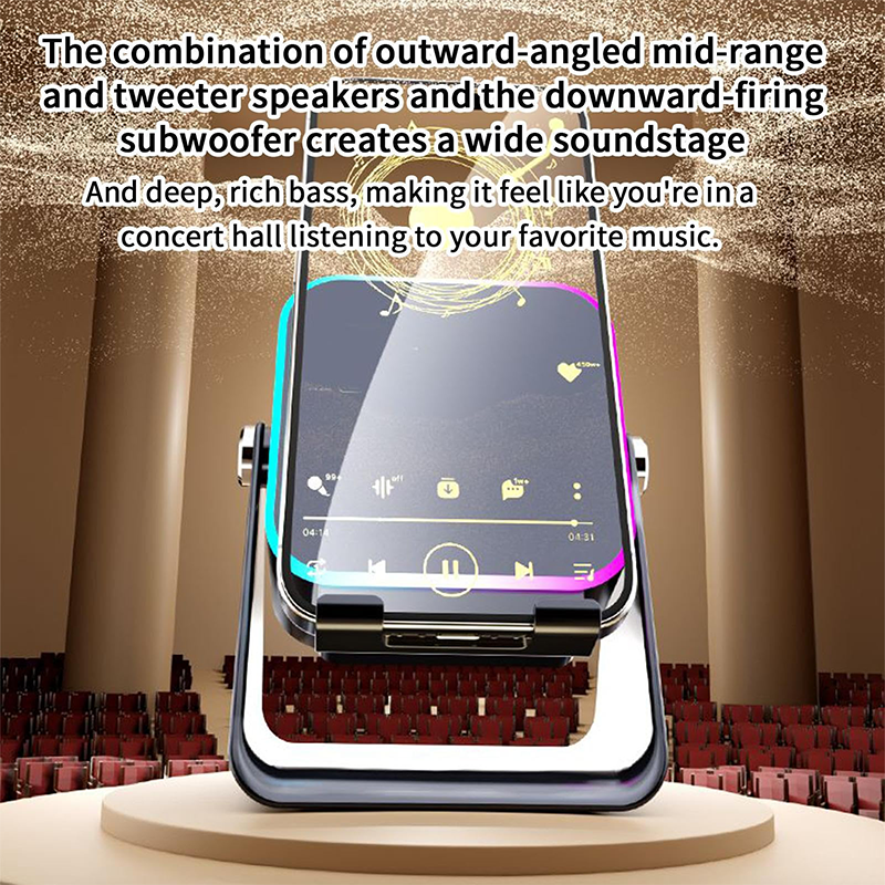🔥LAST DAY 45% OFF🎵5-in-1 Wireless Induction Bluetooth Speaker with Adjustable Phone Stand