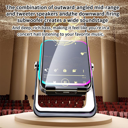 🔥LAST DAY 45% OFF🎵5-in-1 Wireless Induction Bluetooth Speaker with Adjustable Phone Stand