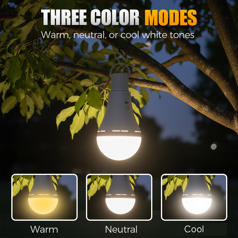 Portable Rechargeable LED Camping Light Bulb with Remote Control