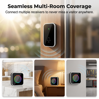Wireless Doorbell with 7-Color LED Light