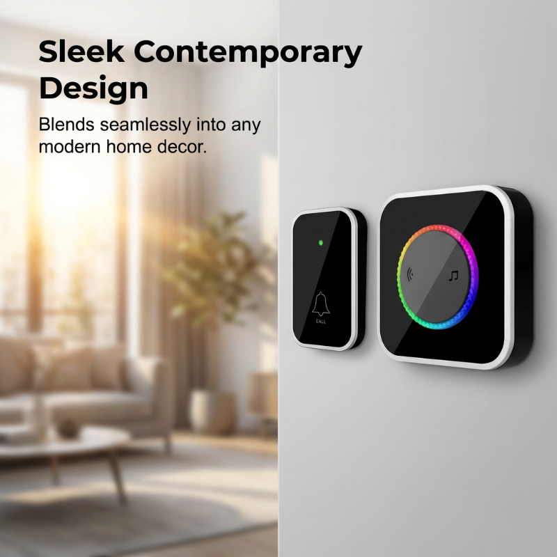 Wireless Doorbell with 7-Color LED Light