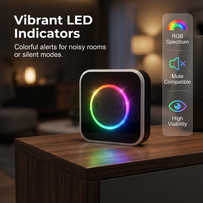 Wireless Doorbell with 7-Color LED Light