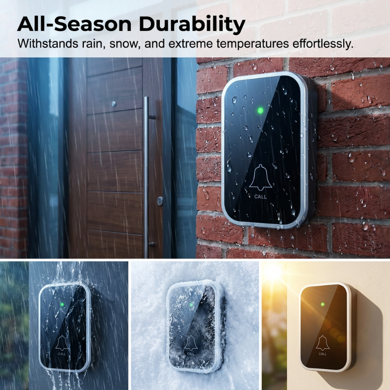 Wireless Doorbell with 7-Color LED Light