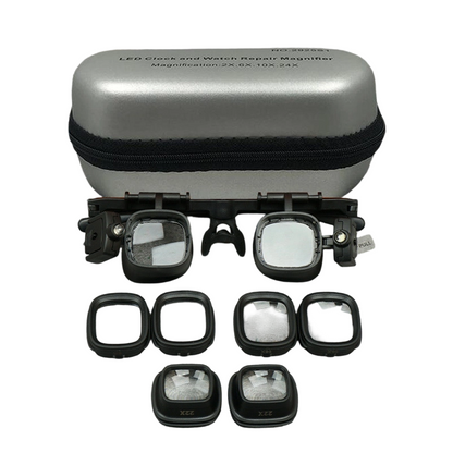 Precision LED Magnifier Glasses – Interchangeable Lenses, Dual LED, Hands-Free 💡