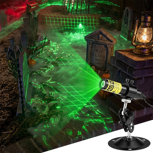 👻 Projetor de Luz Laser Verde para Pântano | Projetor de Atmosfera de Halloween Ajustável em 360°