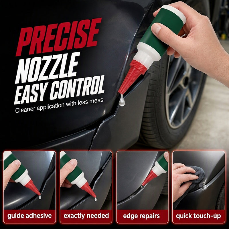 🥳2026 HOT SALE🥳💞50K+ SOLD! 🚗🔧 50% OFF! Bumper Repair Adhesive – Precision nozzle for trim, edge & gap repairs. White formula blends with most bumpers. lowest price online! 🛡️✨