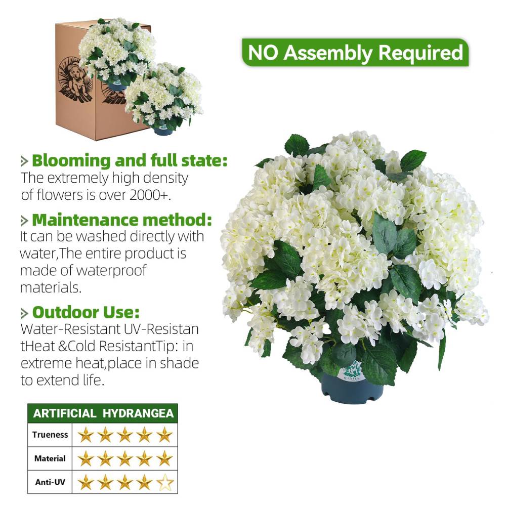 🔥Last Day 70% OFF🔥Artificial Outdoor Hydrangea Flowers - UV resistant, Waterproof, Windproof